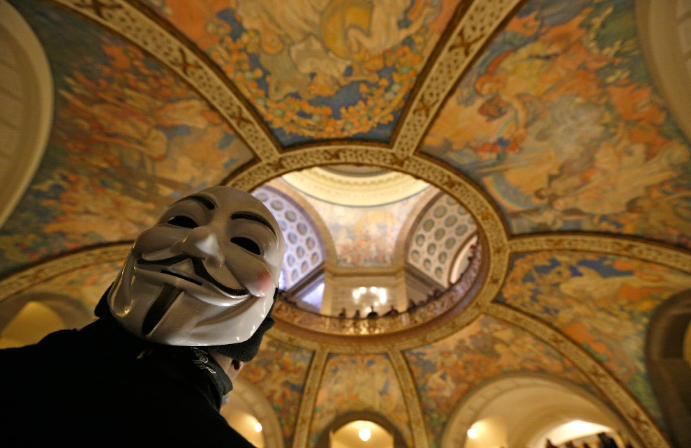 The mask popping up in protests around the world