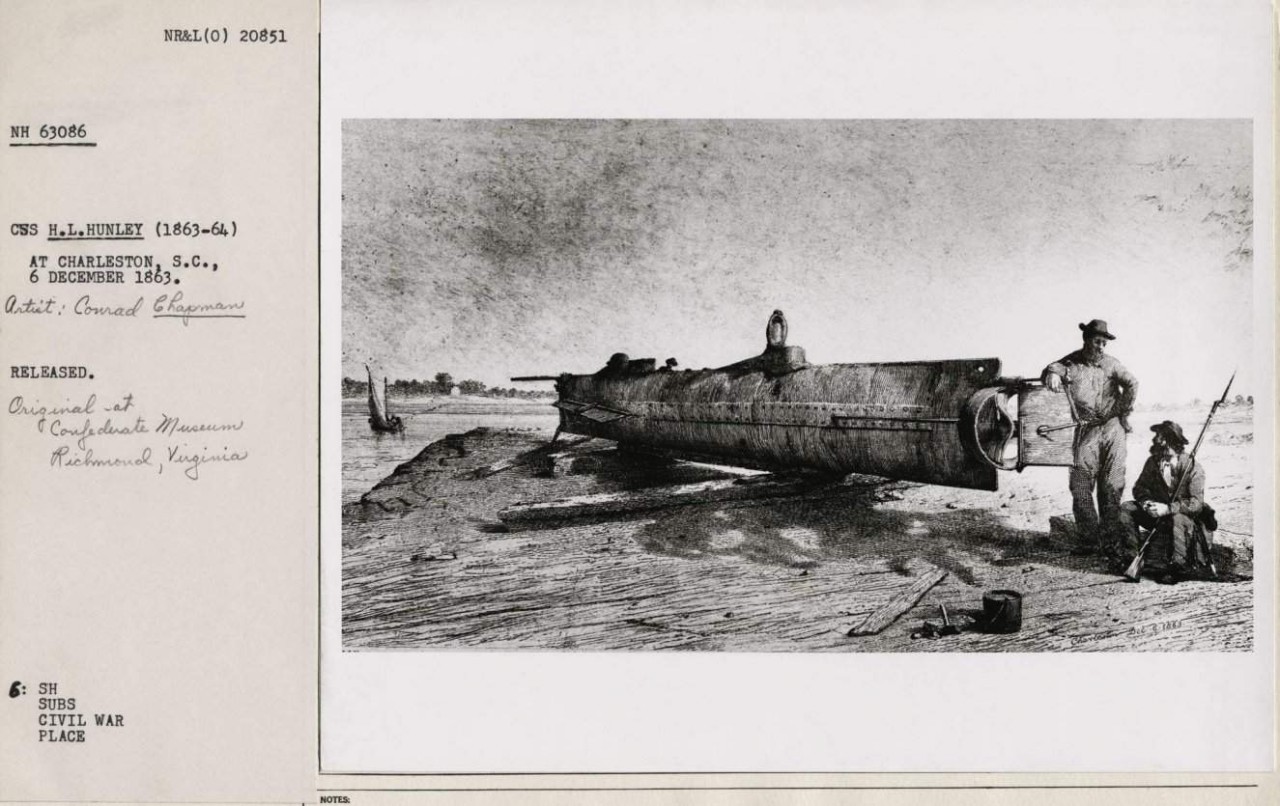 Субмарина конфедератов - первая в мире подводная лодка, успешно примененная в бою. ФОТО